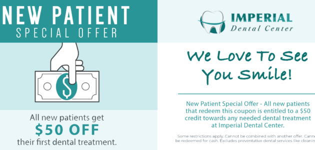 Imeprial Dental Center sugarLand Texas Patient Special Offer 630x300 1